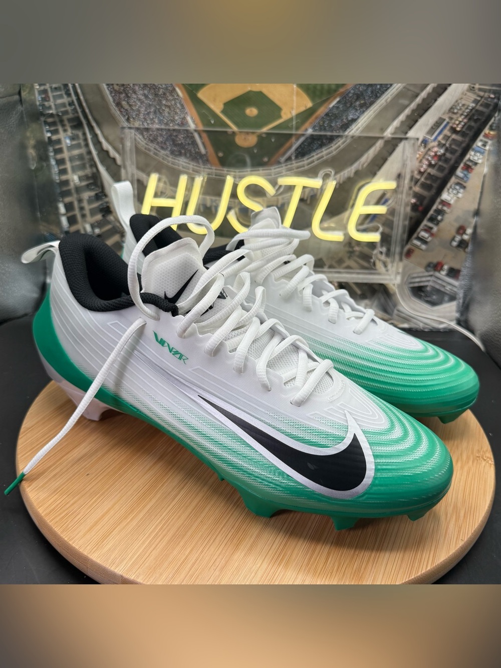 Nike Vapor Speed 3 Football Cleats Mens White Stadium Green Size 11.5
